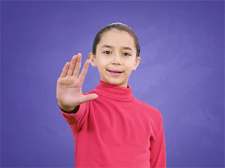 Stop sign language thumb